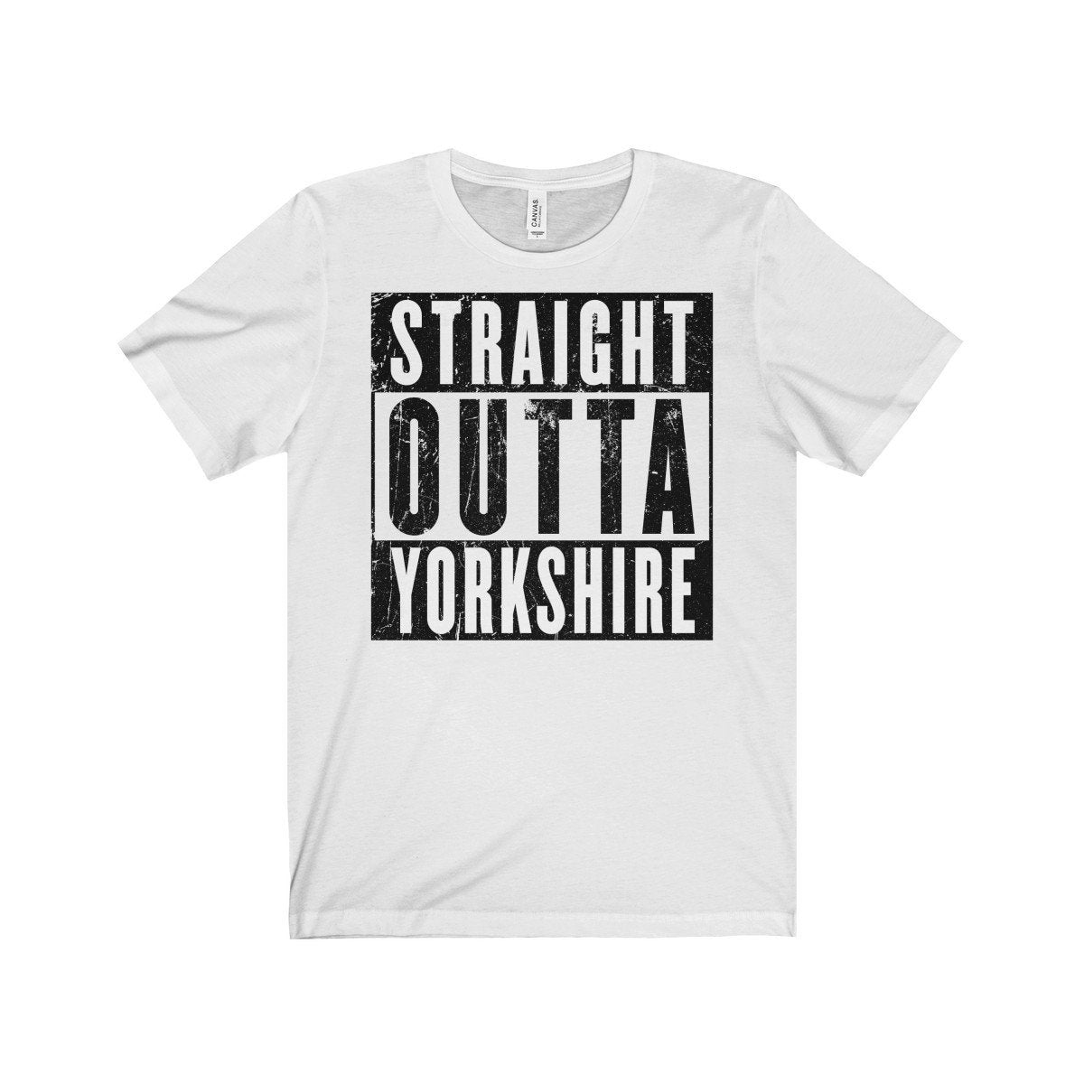 Straight Outta Yorkshire Funny Compton NWA Style Unisex Jersey Short Sleeve Tee