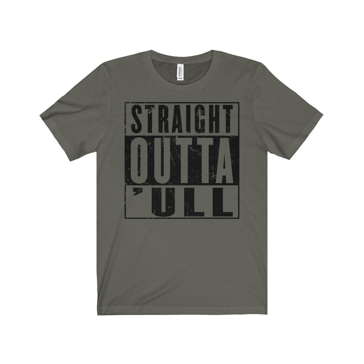 Straight Outta 'ull (Hull) Black Funny Compton NWA Style Unisex Jersey Short Sleeve Tee