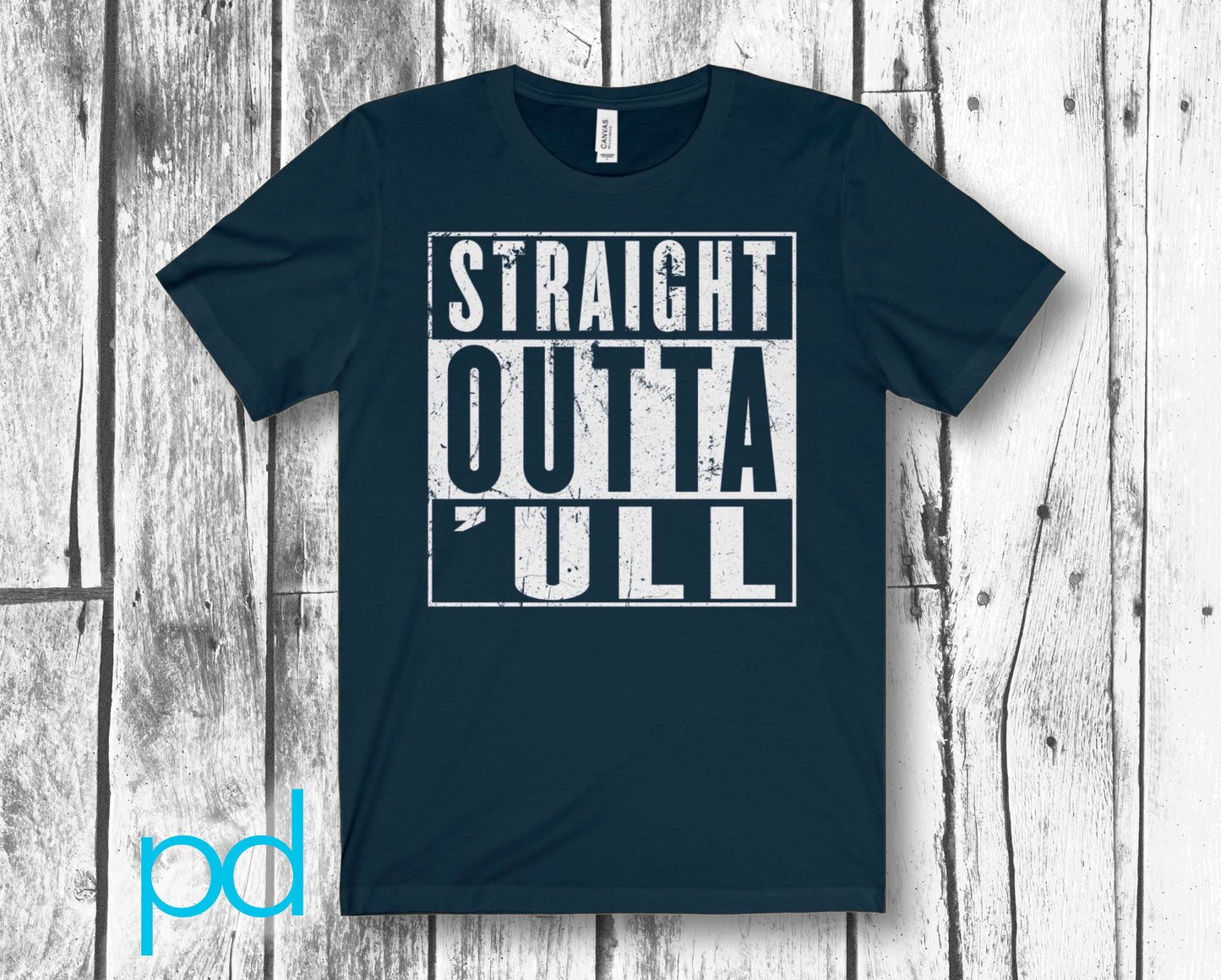 Funny Hull T-Shirt, Straight Outta 'ull (Hull) White Funny Compton NWA Style Unisex Jersey Short Sleeve Tee Shirt Top