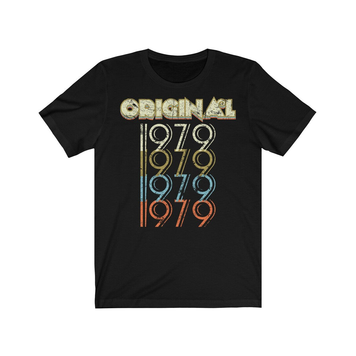 43rd Birthday Gift 'Original 1979' T Shirt for Men or Women Unisex Short Sleeve Retro & Vintage 70s style Tee