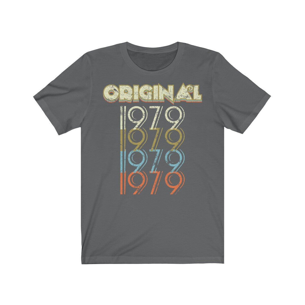 43rd Birthday Gift 'Original 1979' T Shirt for Men or Women Unisex Short Sleeve Retro & Vintage 70s style Tee