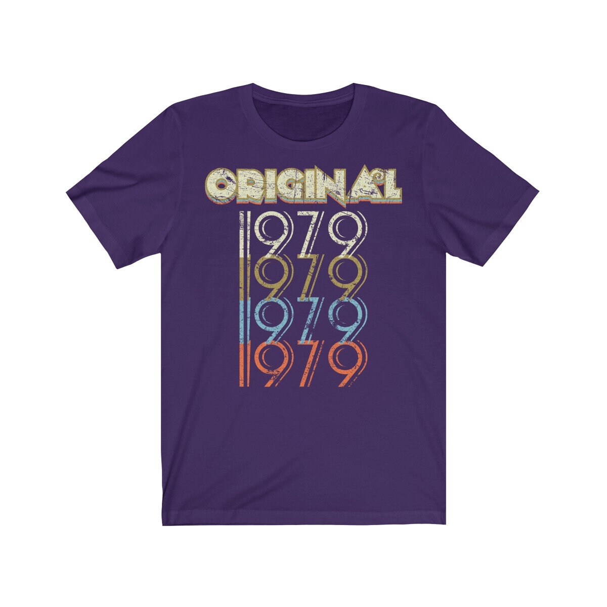 43rd Birthday Gift 'Original 1979' T Shirt for Men or Women Unisex Short Sleeve Retro & Vintage 70s style Tee