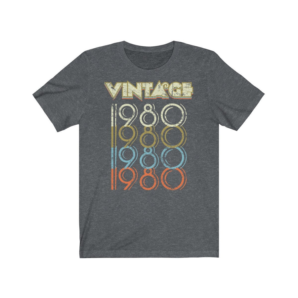 42nd Birthday Gift Vintage 1980 Tee Shirt for Men or Women Unisex Jersey Short Sleeve T-shirt