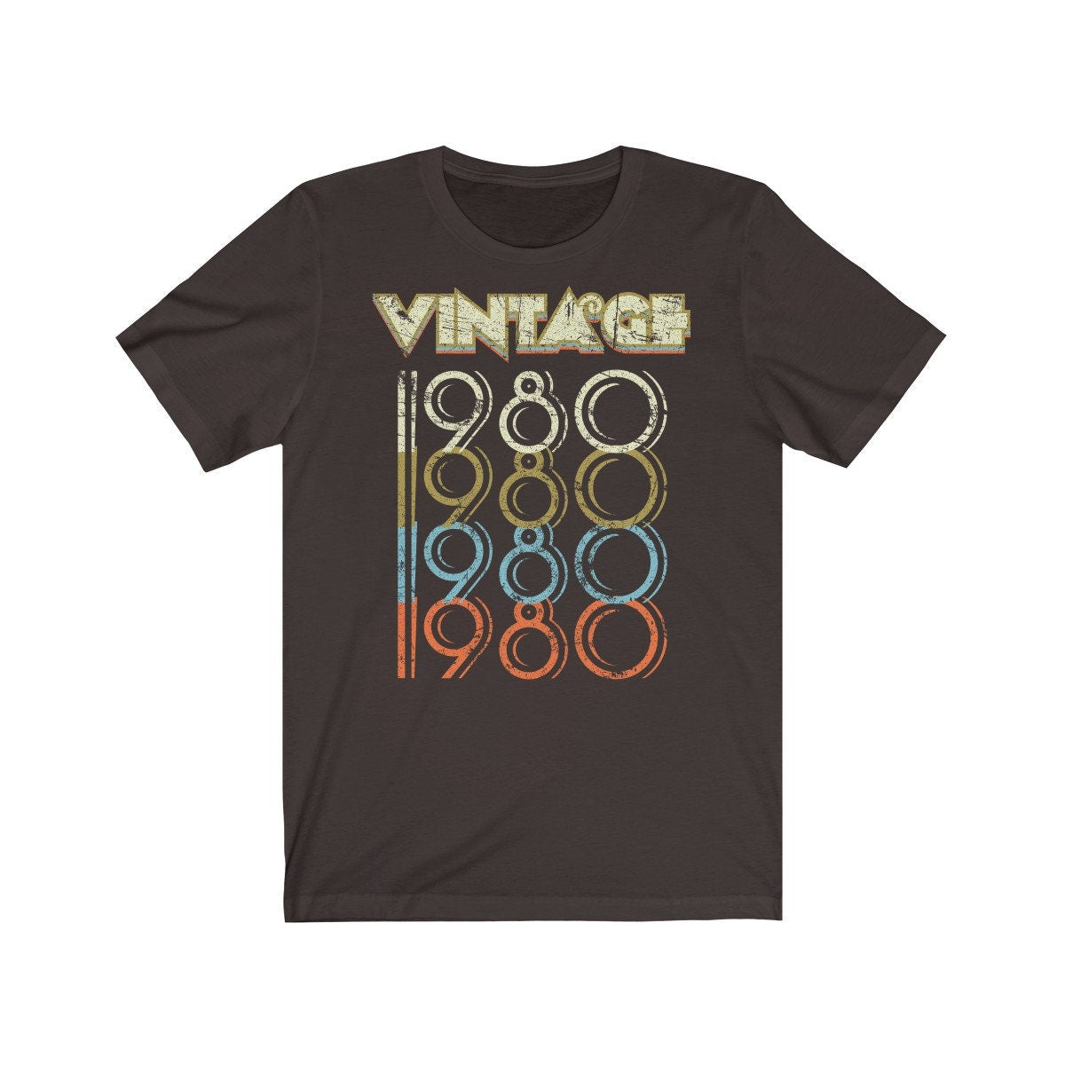 42nd Birthday Gift Vintage 1980 Tee Shirt for Men or Women Unisex Jersey Short Sleeve T-shirt