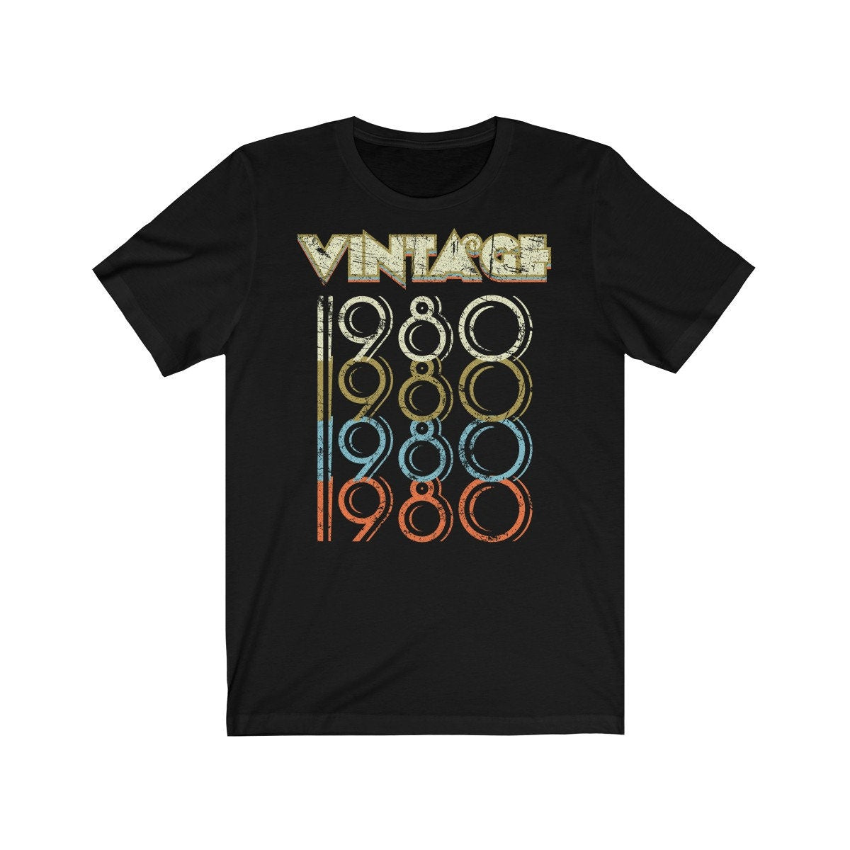 42nd Birthday Gift Vintage 1980 Tee Shirt for Men or Women Unisex Jersey Short Sleeve T-shirt