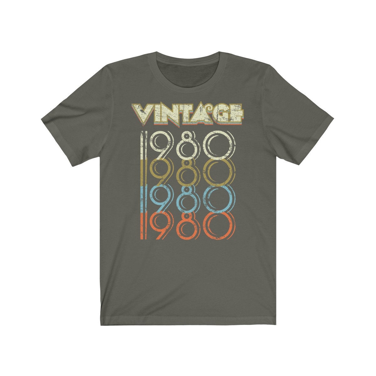 42nd Birthday Gift Vintage 1980 Tee Shirt for Men or Women Unisex Jersey Short Sleeve T-shirt
