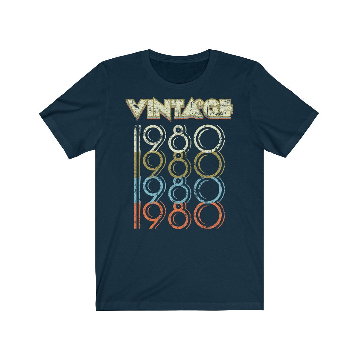 42nd Birthday Gift Vintage 1980 Tee Shirt for Men or Women Unisex Jersey Short Sleeve T-shirt