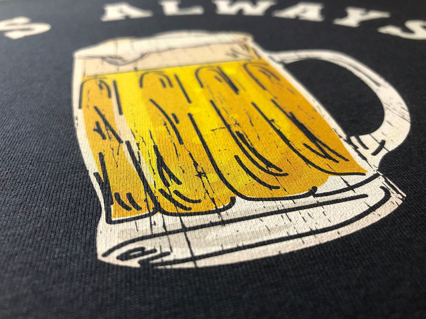 Funny Drinking T-Shirt, Beer o'Clock Pub Meme Gift Idea, Humorous Pint of Lager Graphic Print Tee Shirt Top