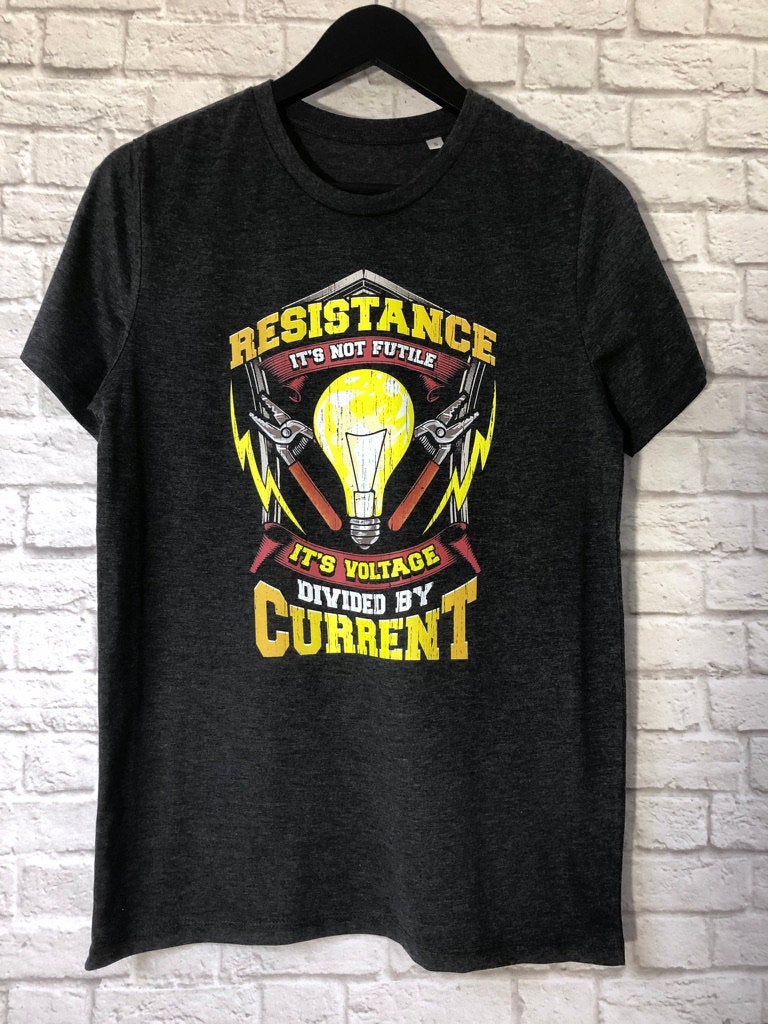 Funny Electrician T-Shirt, Electrical Engineer Gift Idea, Humorous Sparky Graphic Print Tee Shirt Top