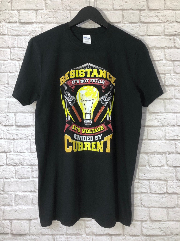 Funny Electrician T-Shirt, Electrical Engineer Gift Idea, Humorous Sparky Graphic Print Tee Shirt Top