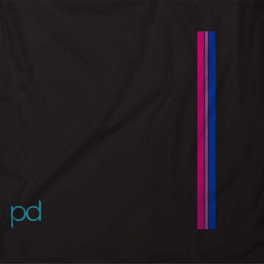 Bi Pride Stripes T-Shirt, Subtle Bisexual Left Side Vertical Strip Tee Top, LGBTQ+ Bisexuality Awareness Stripe Unisex T Shirt