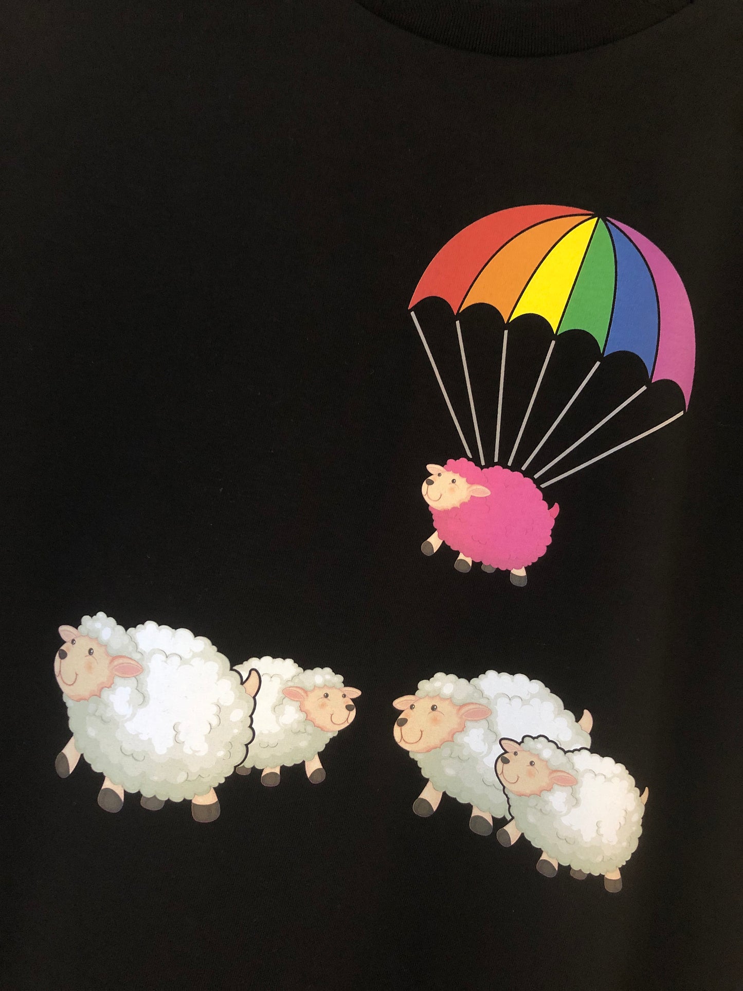 Pride Sheep T-Shirt, LGBTQ+ Rainbow Sheep Premium Unisex Gay Pride Stripe Sleeves and Stylish Hem Quirk, 1 in 5 People Are Gay