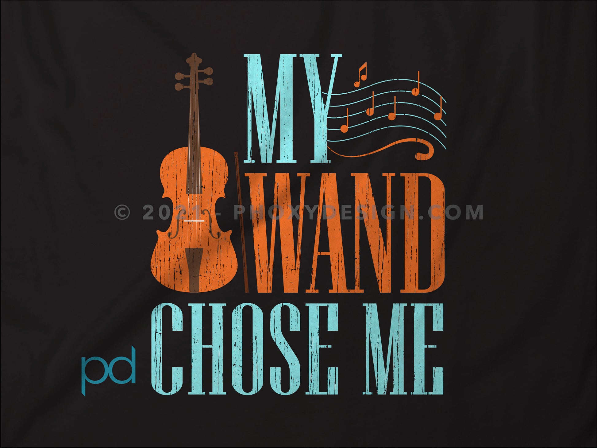 Funny Violin T-Shirt, Violinist Fiddle Player Gift Idea Tee Shirt Top - My Wand Chose Me