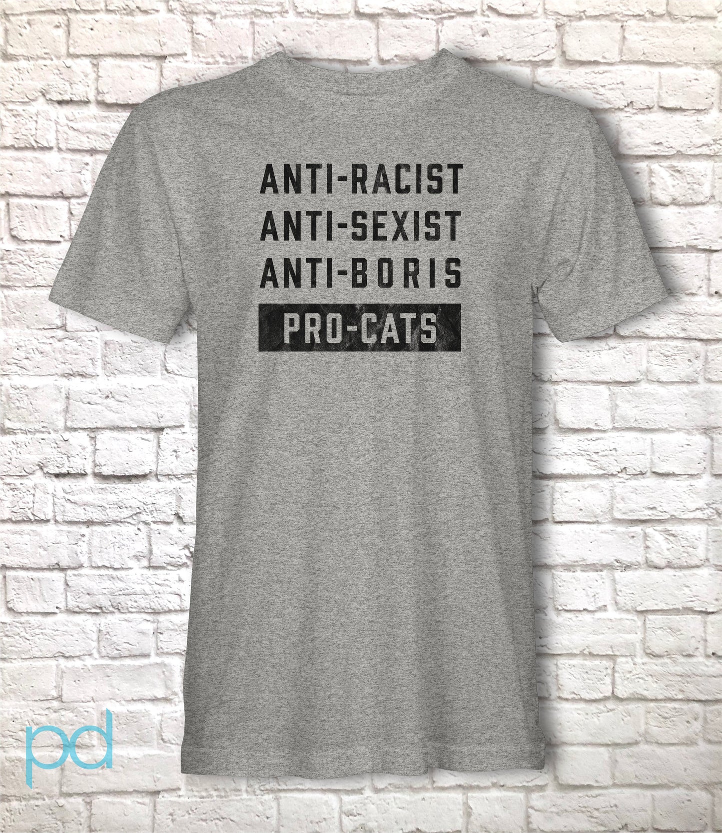 Anti-Boris T-Shirt, Cat Lover Johnson Tory Failure Tee Shirt, Tories & Conservative Epic Fail, Unisex Short Sleeve Graphic Print Top