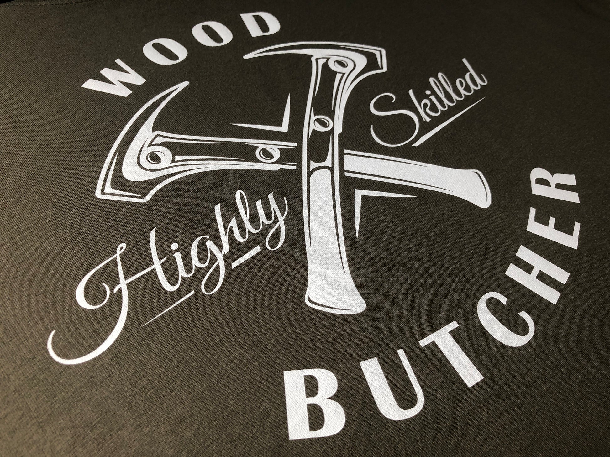 Funny Carpenter T-Shirt, Woodwork Gift Idea, Humorous High Quality Wood Butcher Graphic Print Tee Shirt Top Featuring Two Crossed Hammers