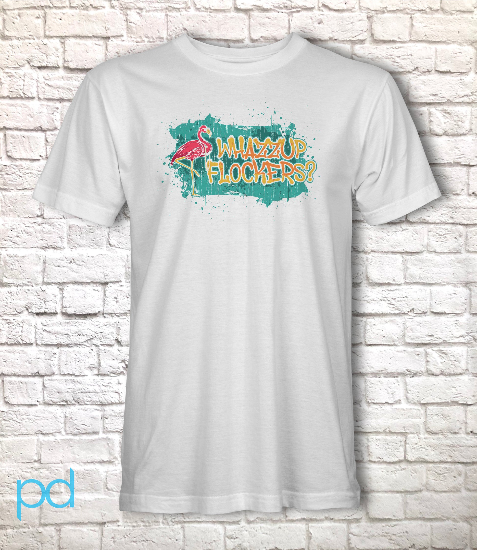 Flamingo Shirt for Flamingo Lovers T Shirt, Whazzup Flockers Pun T-Shirt Design Gift Idea Tee Shirt T Top