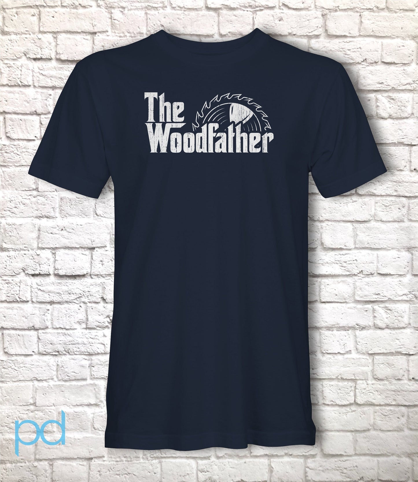 Funny Carpenter T-Shirt, Woodfather Parody Gift Idea, Humorous Woodworking Joiner Tee Shirt T Top, Circular Saw