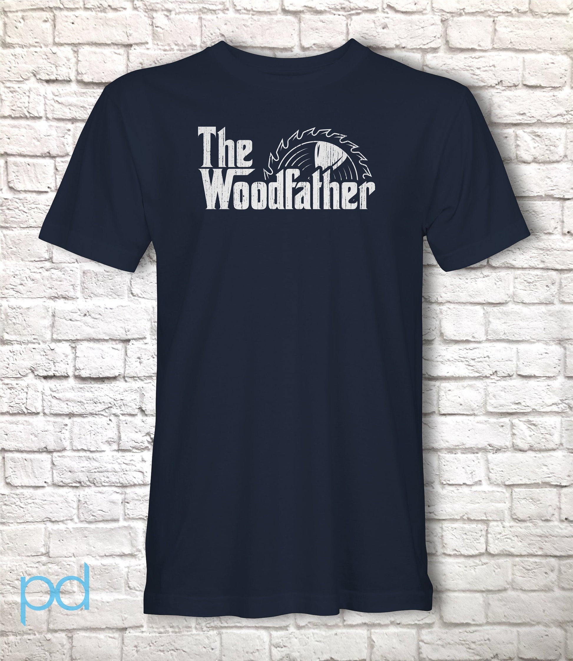 Funny Carpenter T-Shirt, Woodfather Parody Gift Idea, Humorous Woodworking Joiner Tee Shirt T Top, Circular Saw