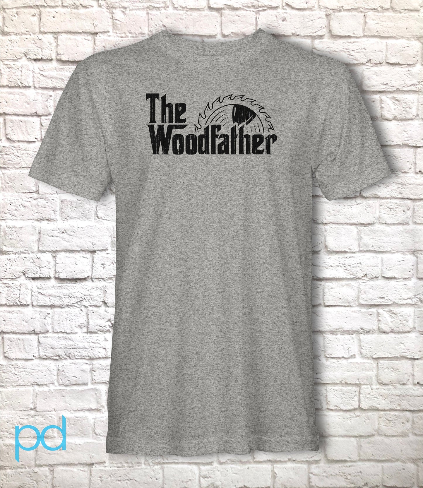 Funny Carpenter T-Shirt, Woodfather Parody Gift Idea, Humorous Woodworking Joiner Tee Shirt T Top, Circular Saw