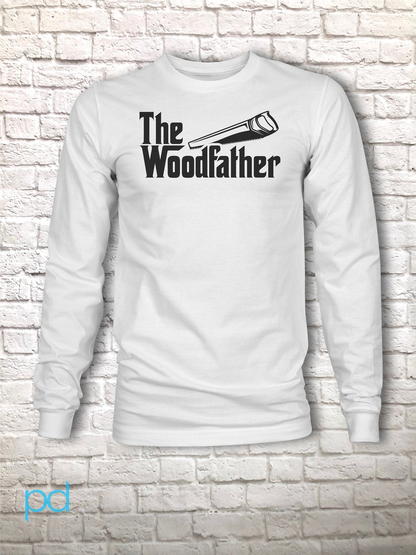 Funny Carpenter Long Sleeve T-shirt, Woodfather Parody Gift Idea, Humorous Woodworking Joiner Longsleeve Tee Shirt, Handsaw Clean