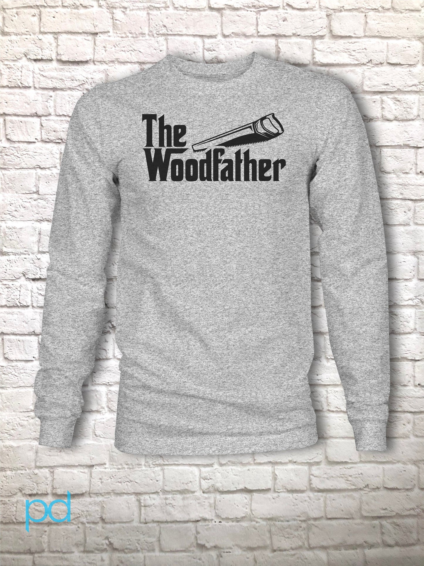 Funny Carpenter Long Sleeve T-shirt, Woodfather Parody Gift Idea, Humorous Woodworking Joiner Longsleeve Tee Shirt, Handsaw Clean