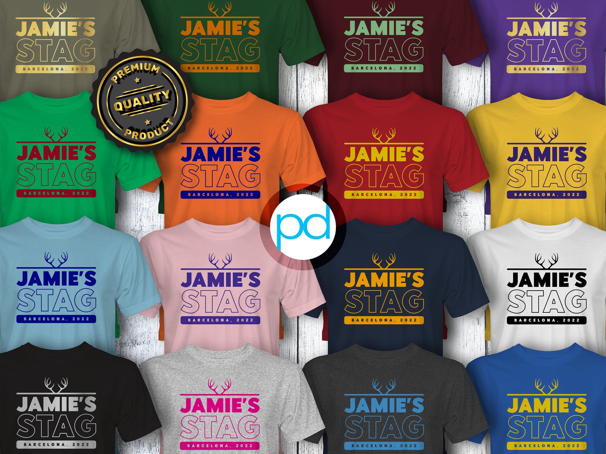 Stag Do T Shirts, Premium Quality Personalised Stag Party T-Shirts, Bachelor Party Shirt Sets