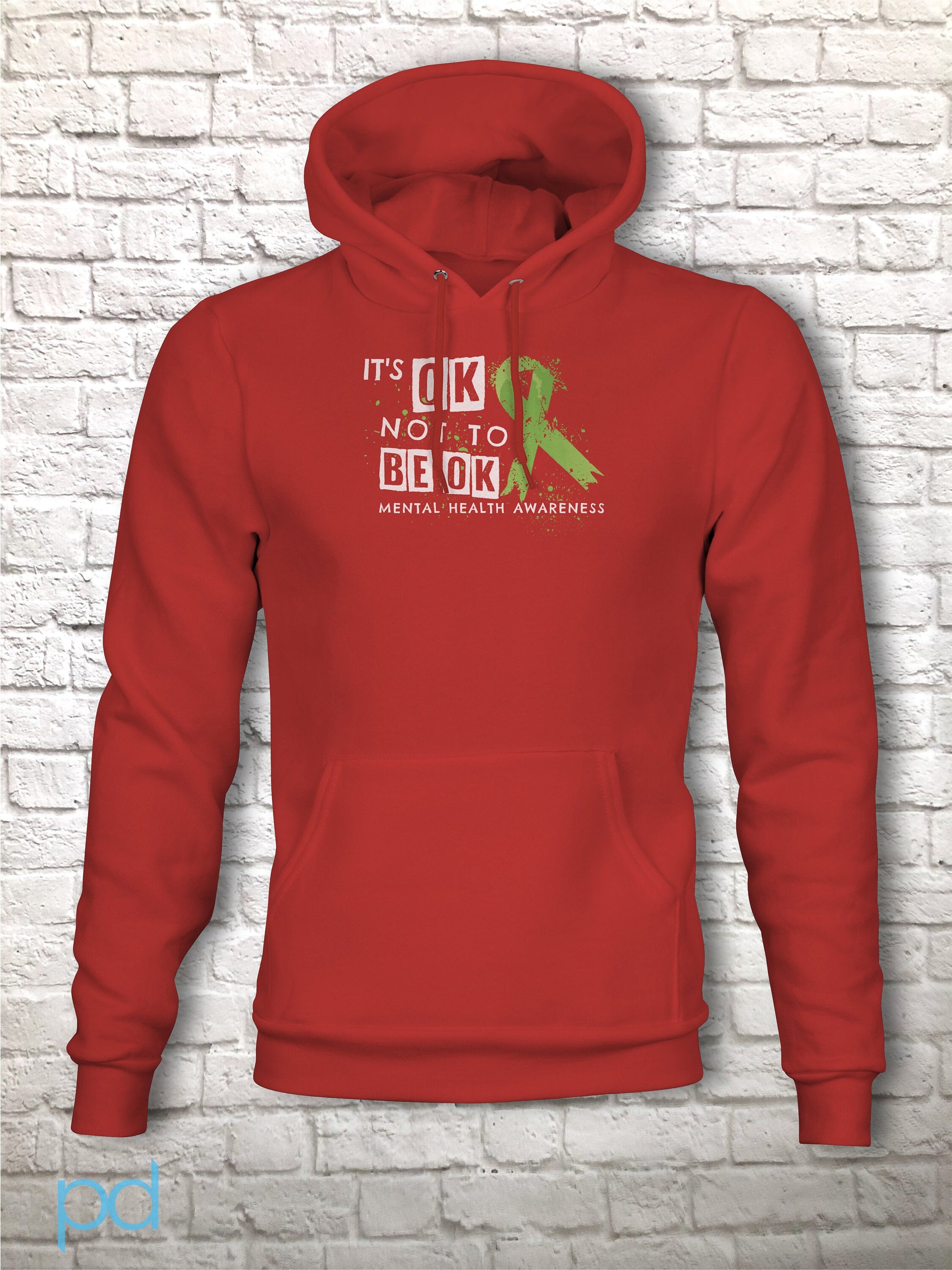 Mental Health Hoodie, It's OK Not To Be OK, Long Sleeve Awareness Hooded Sweatshirt Hoody