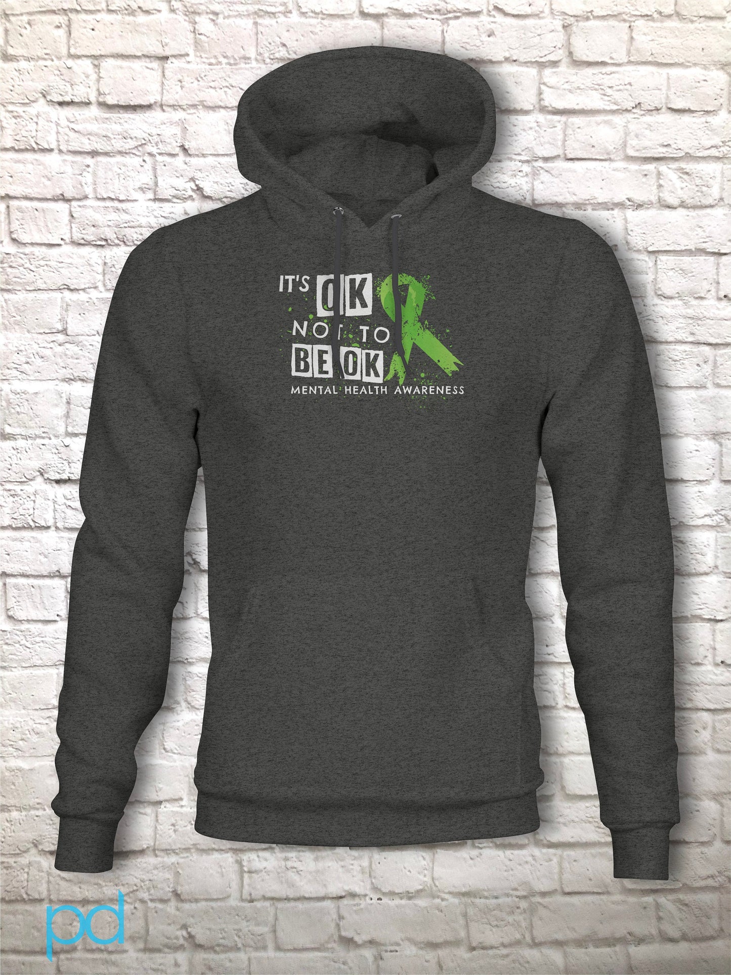 Mental Health Hoodie, It's OK Not To Be OK, Long Sleeve Awareness Hooded Sweatshirt Hoody