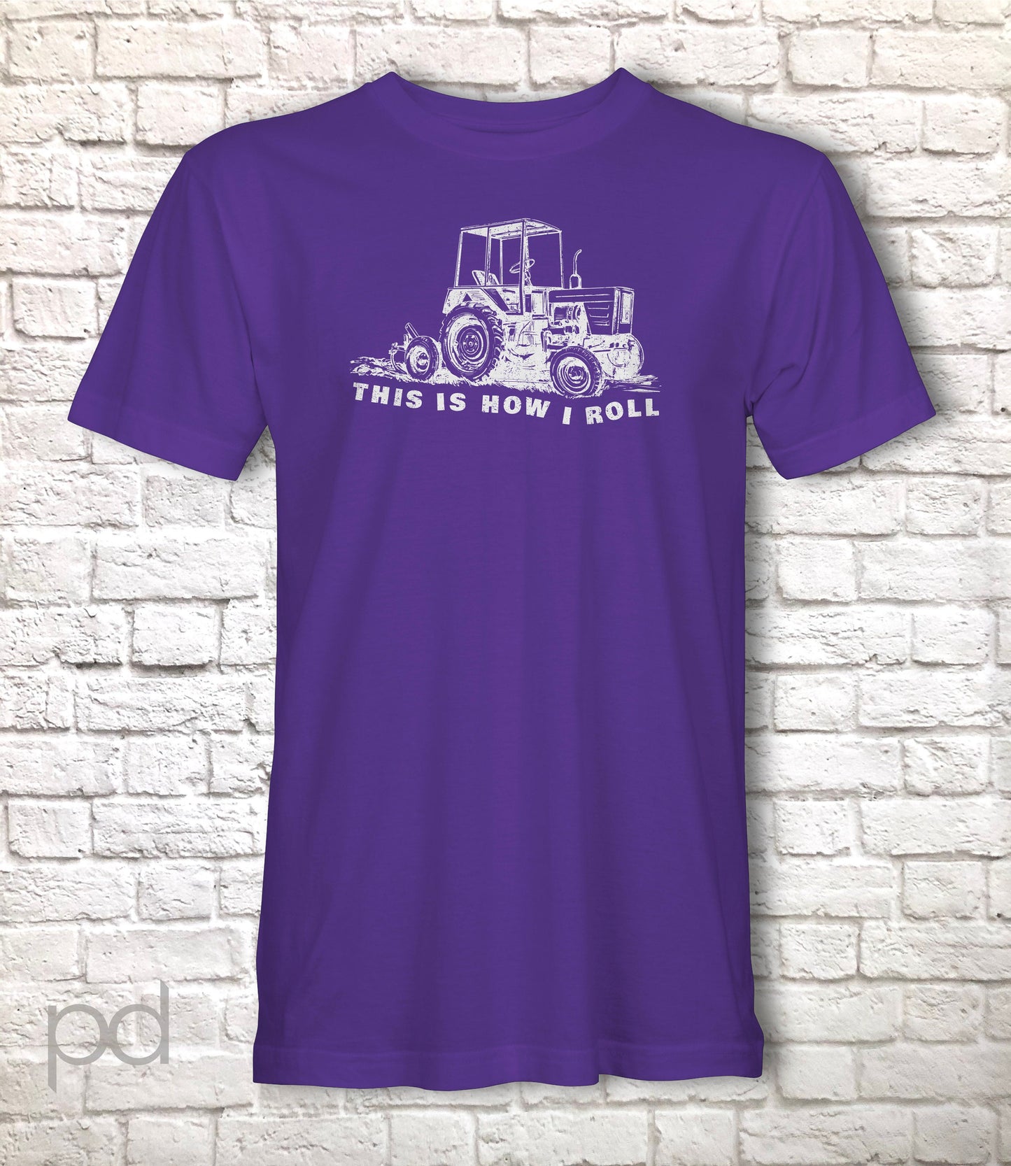 Funny Farmer T-Shirt, This Is How I Roll Tractor Design Gift Idea, Humorous Tractor Farming Tee Shirt T Top