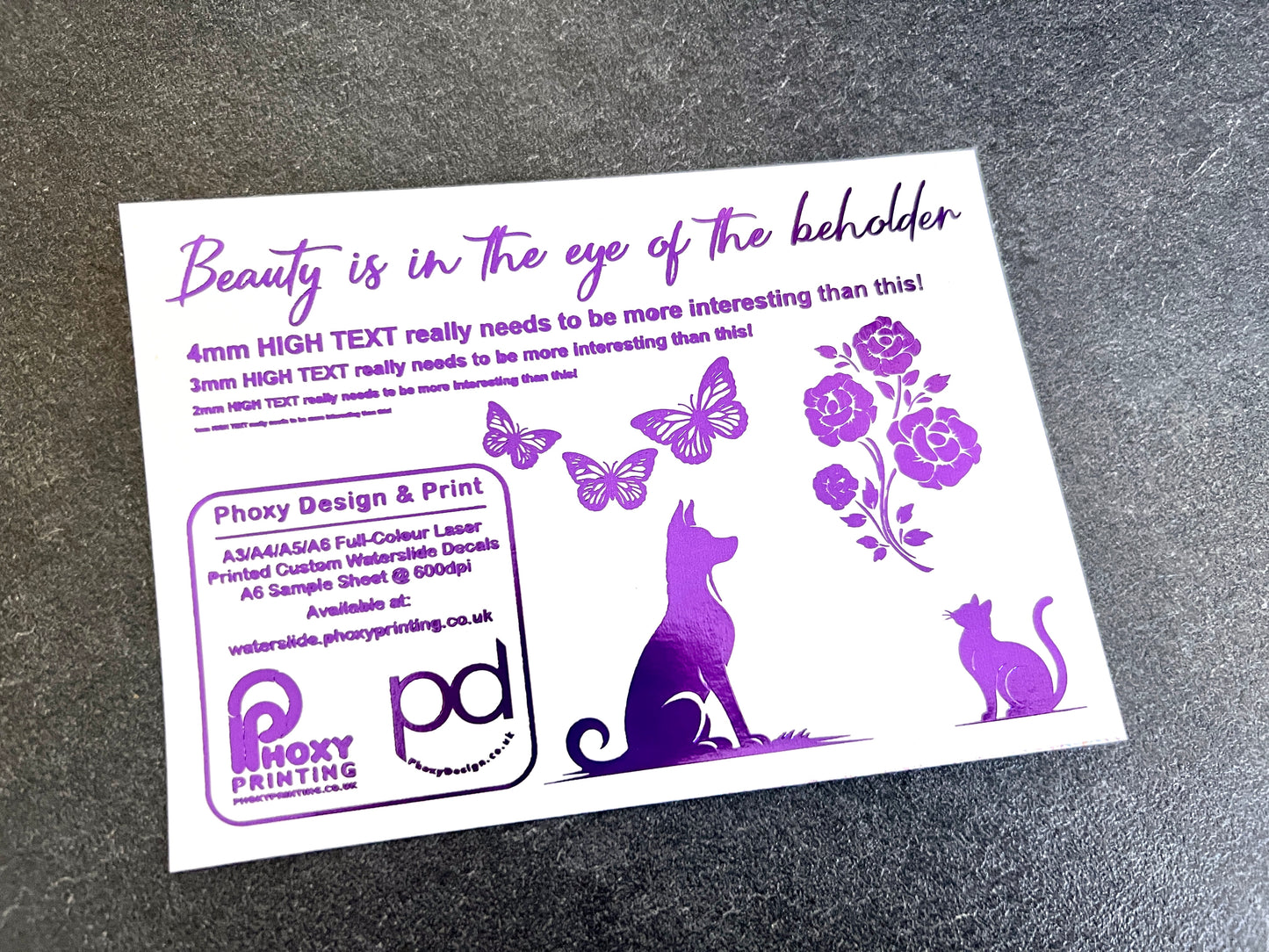 Custom Metallic Waterslide Decals/Transfers