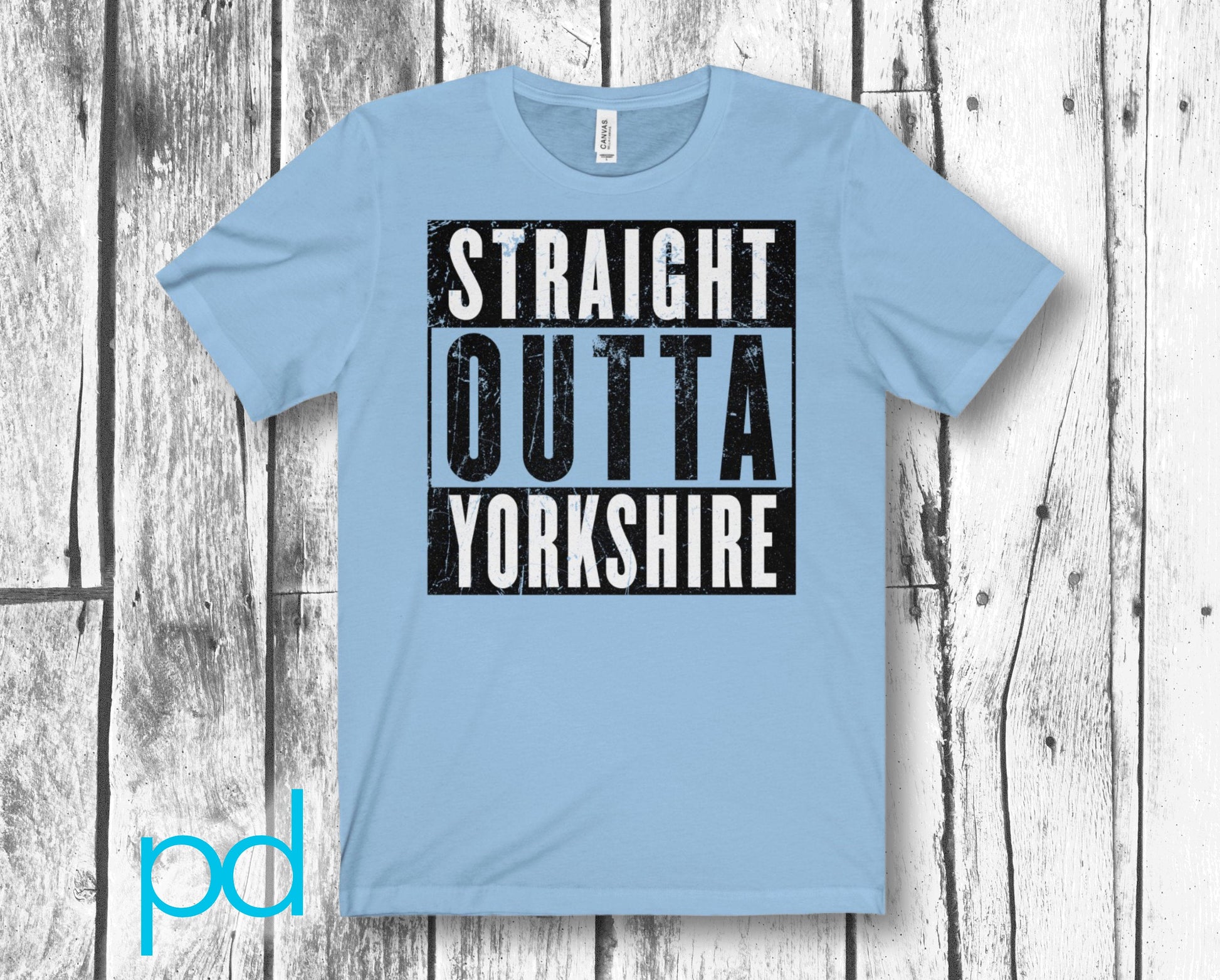 Straight Outta Yorkshire Funny Compton NWA Style Unisex Jersey Short Sleeve Tee