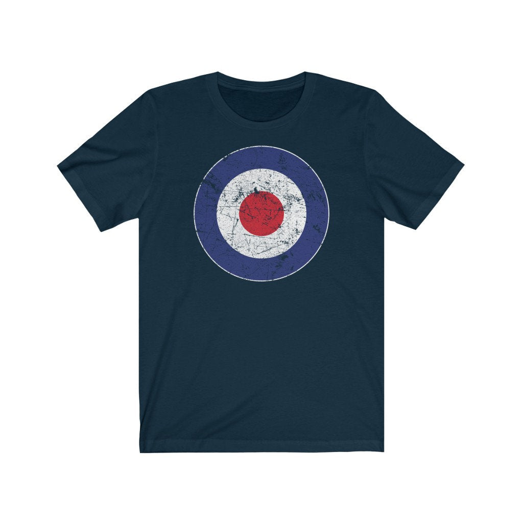 RAF Roundel Target Bullseye with White Border MOD Circle Unisex Jersey Short Sleeve Tee