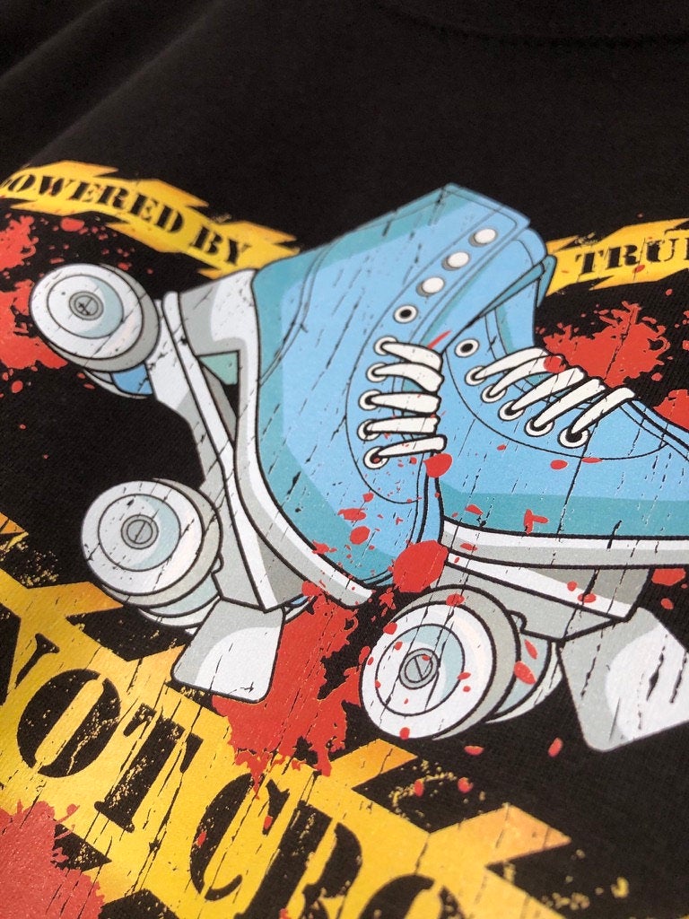 Roller Skate & True Crime Combo Design, Powered by True Crime Roller Derby, Do Not Cross T-Shirt