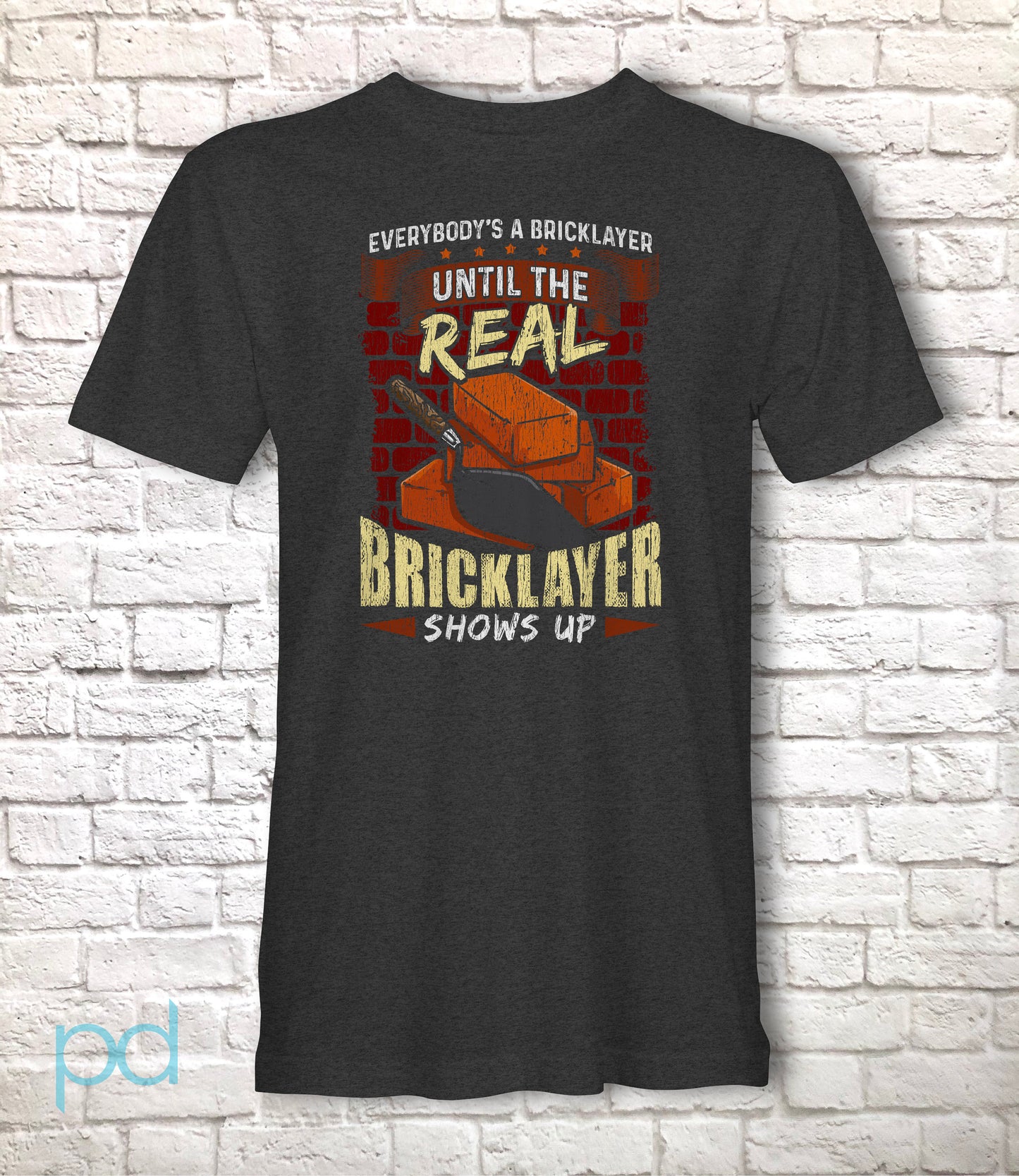 Funny Bricklayer T-Shirt, Bricky Gift Idea, Humorous Brick Layer Graphic Print Tee Shirt Top