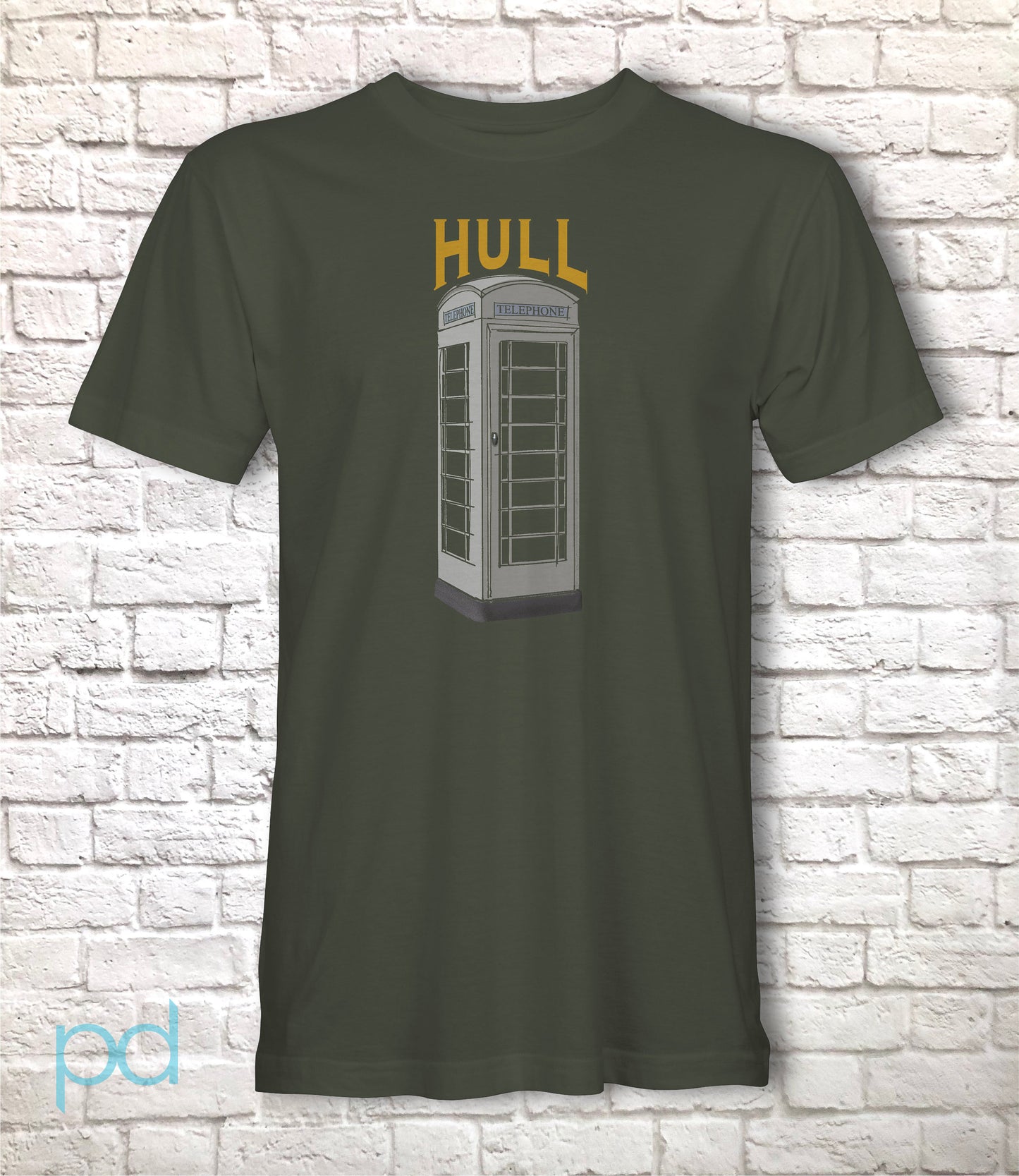 Hull T-Shirt, Cream Phone Box Tee, Kingston Upon Hull Unisex Short Sleeve Graphic Print Top, Hull City of Culture 2017