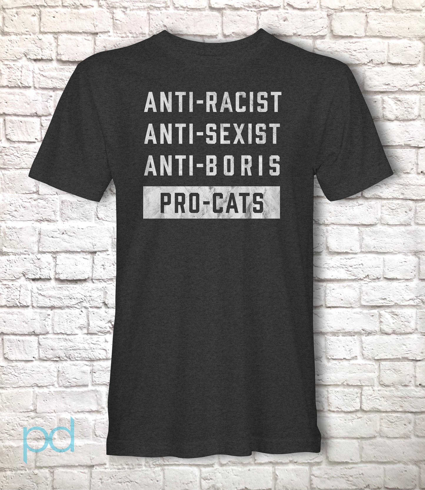 Anti-Boris T-Shirt, Cat Lover Johnson Tory Failure Tee Shirt, Tories & Conservative Epic Fail, Unisex Short Sleeve Graphic Print Top