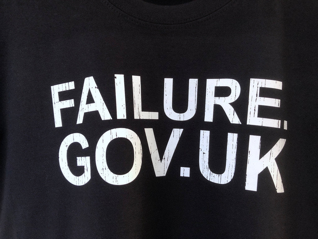 Anti-Government T-Shirt, Tory Failure Tee Shirt, Tories & Conservative Epic Fail failure.gov.uk, Unisex Short Sleeve Graphic Print Top