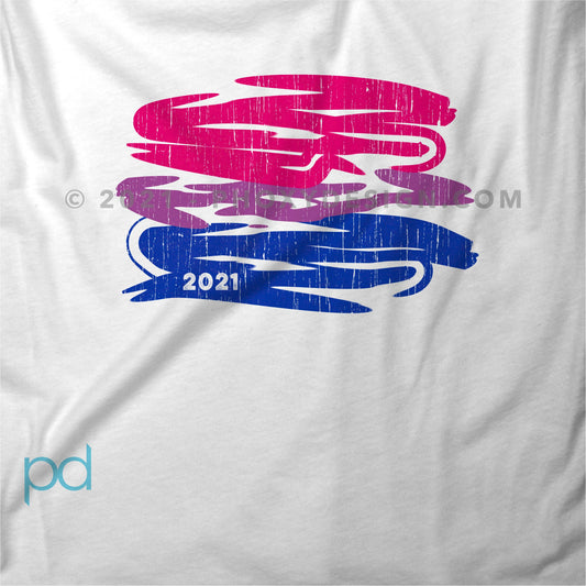 Bi Pride Flag T-Shirt, Scribble Sketch Style Bisexual Tee Top, LGBTQ+  Bisexuality Coming Out In 2021 Fully Customisable Unisex T Shirt