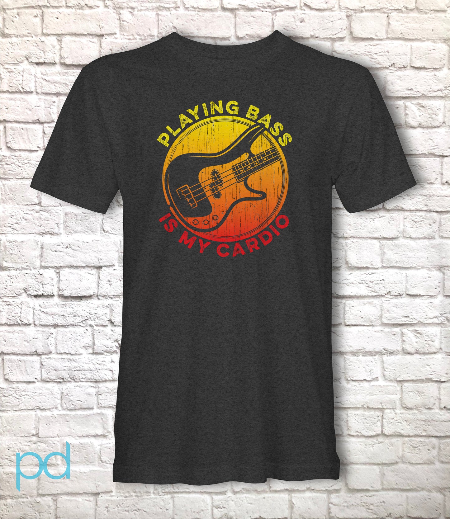 Funny Bass Player T Shirt Gift, Bassist Present Idea, Playing Bass Guitar Is My Cardio Tee Shirt T Top