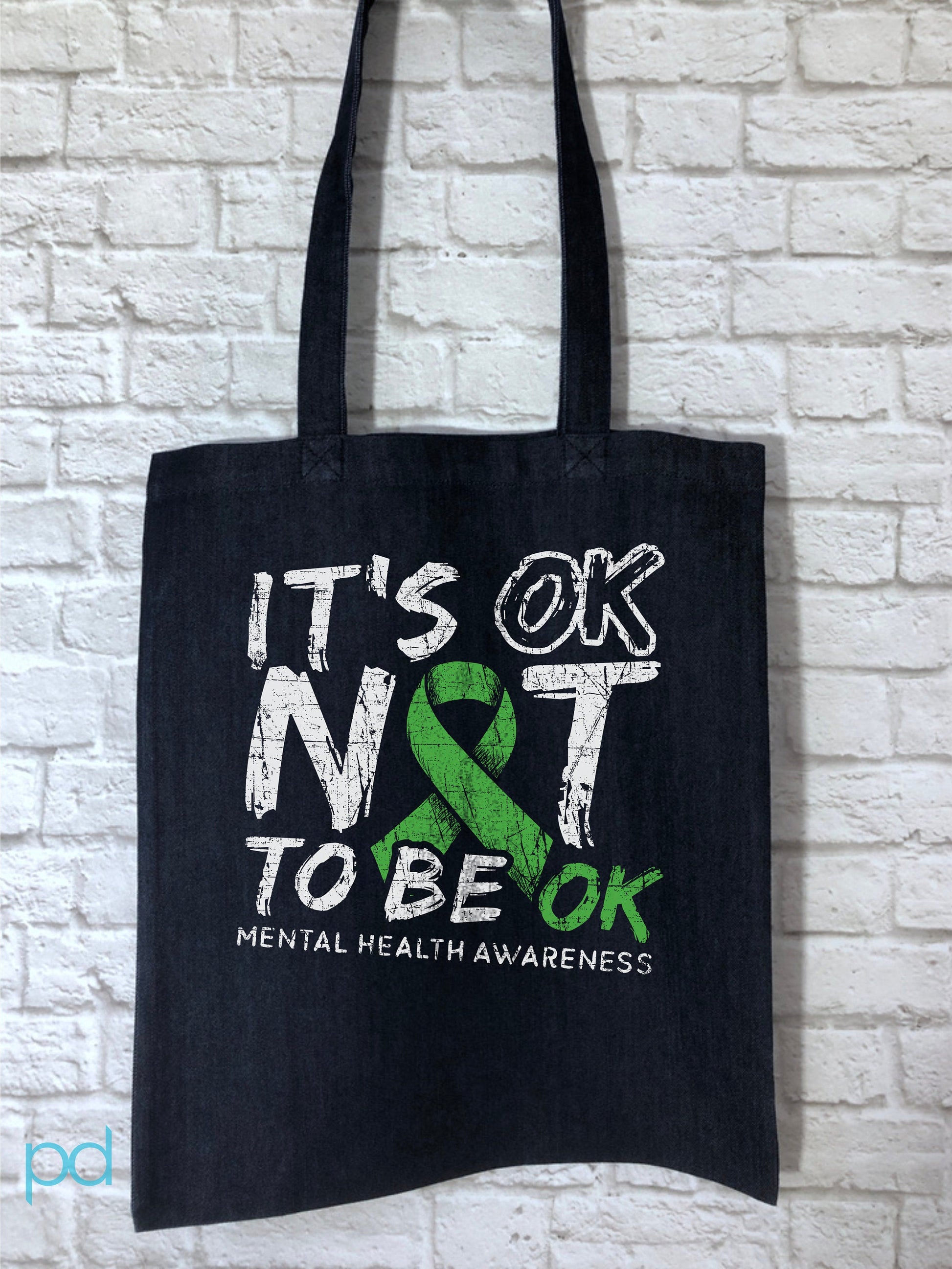 Mental Health Awareness Tote Bag, It&#39;s OK Not To Be OK, Reusable Shopping Carrier Bag