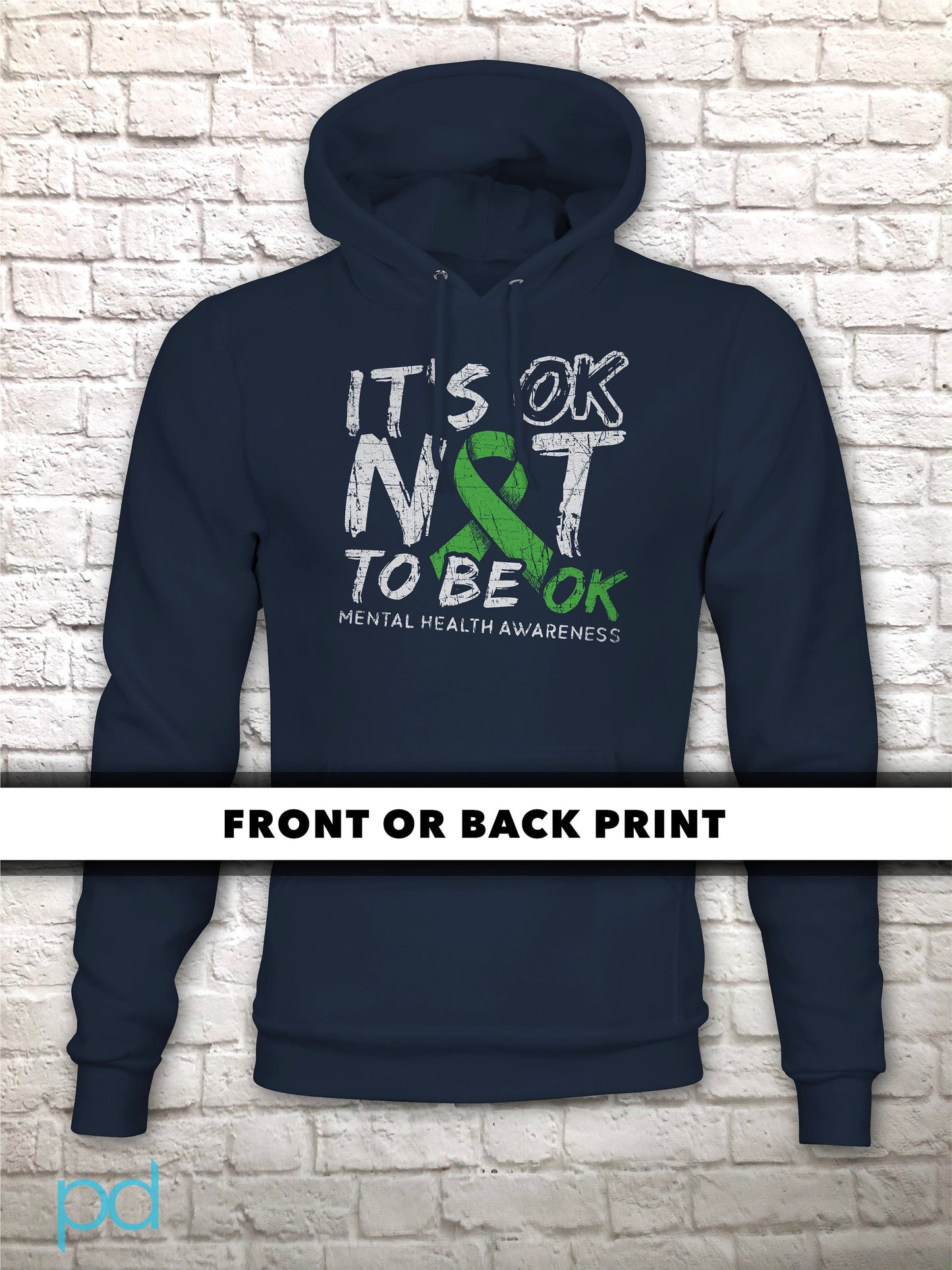 Mental Health Awareness Hoodie, It&#39;s OK Not To Be OK, Long Sleeve Hooded Sweatshirt Hoody